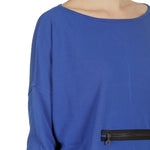 Sarah Pacini Damen Cropped Longsleeve Pullover blau