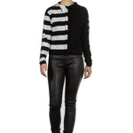 Sarah Pacini Damen Langarm Shirt gestreift schwarz weiss
