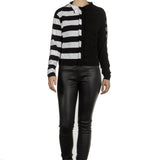 Sarah Pacini Damen Langarm Shirt gestreift schwarz weiss
