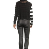 Sarah Pacini Damen Langarm Shirt gestreift schwarz weiss