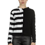 Sarah Pacini Damen Langarm Shirt gestreift schwarz weiss