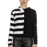 Sarah Pacini Damen Langarm Shirt gestreift schwarz weiss
