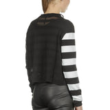 Sarah Pacini Damen Langarm Shirt gestreift schwarz weiss
