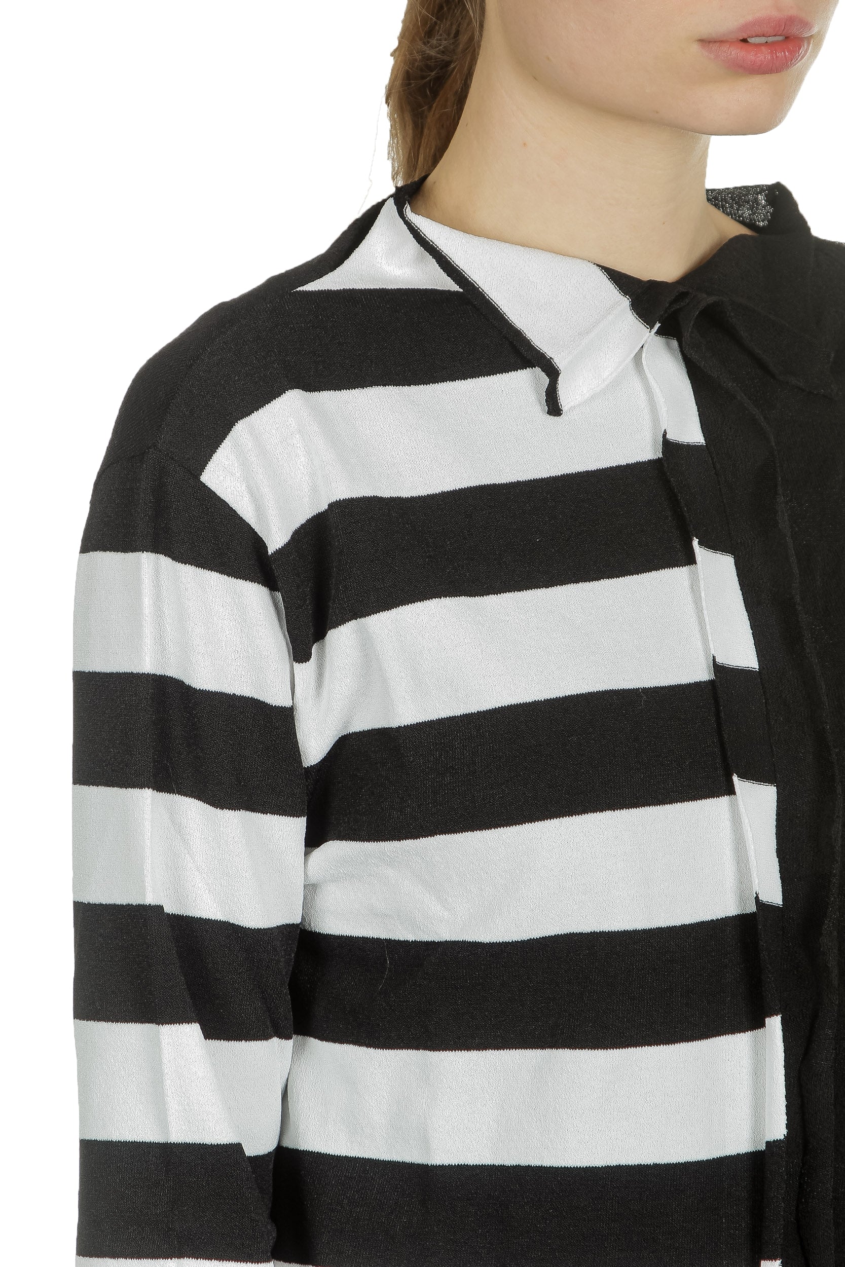 Sarah Pacini Damen Langarm Shirt gestreift schwarz weiss