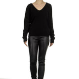 Sarah Pacini Damen Pullover V-Ausschnitt schwarz