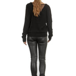 Sarah Pacini Damen Pullover V-Ausschnitt schwarz