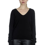 Sarah Pacini Damen Pullover V-Ausschnitt schwarz