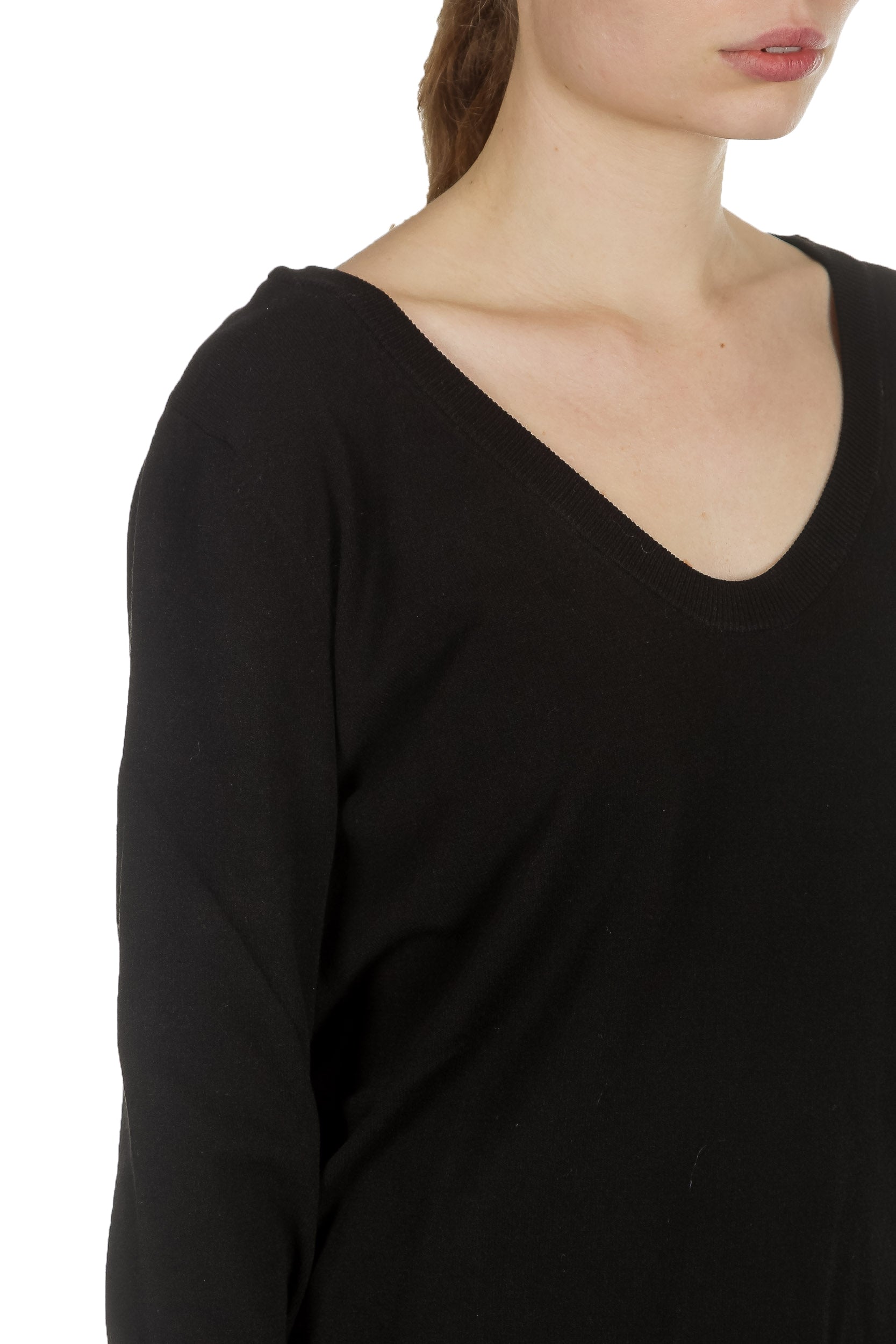 Sarah Pacini Damen Pullover V-Ausschnitt schwarz