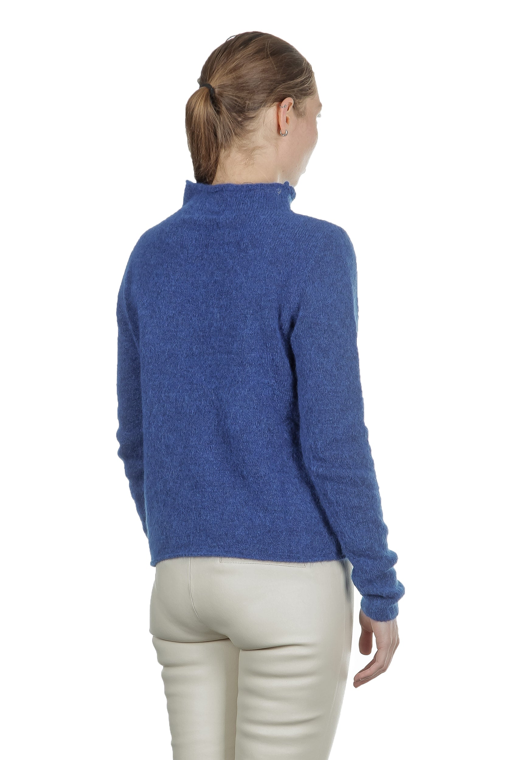 Sarah Pacini Stehkragen Pullover blau