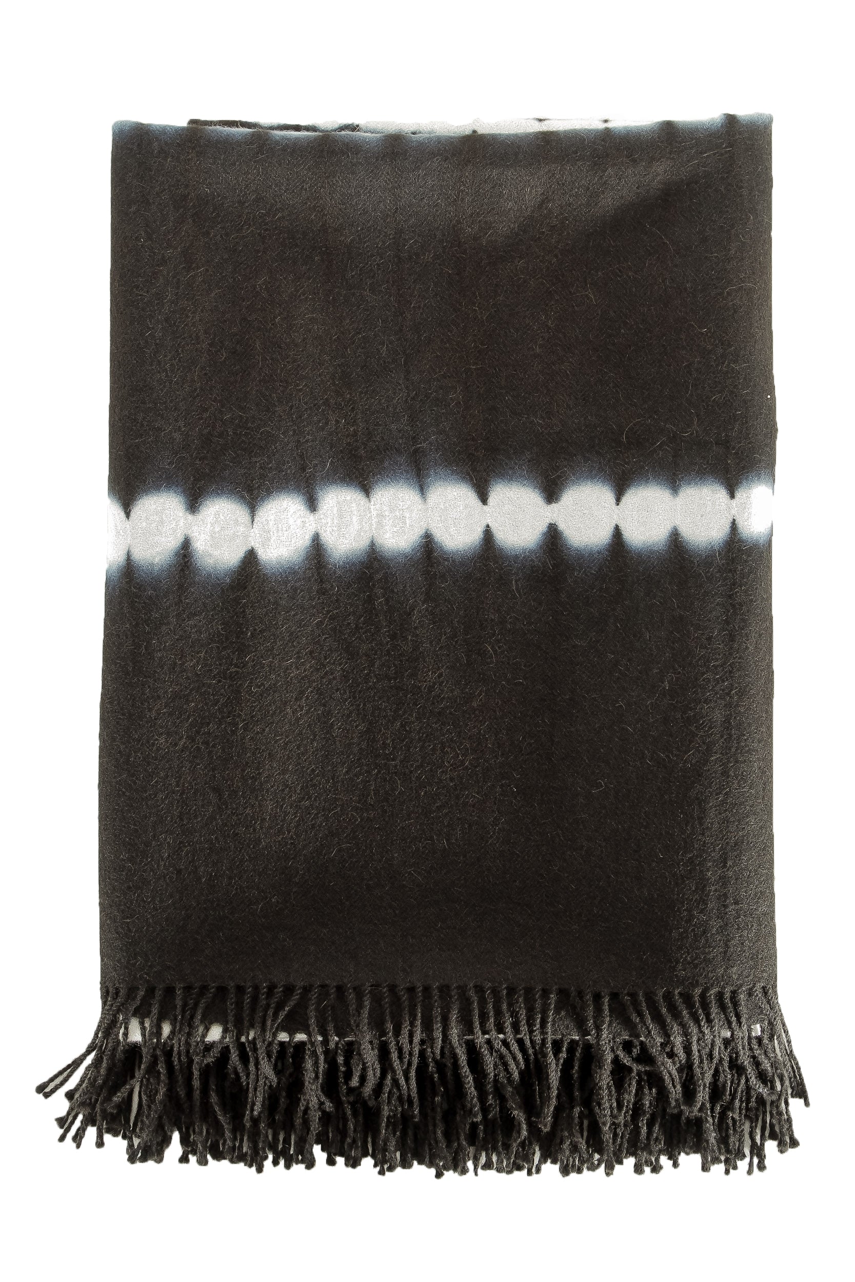 Suzusan Alpaka Decke Shibori schwarz weiß