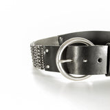 NANNI Gürtel im Metall und Ledermix in schwarz