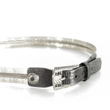 NANNI Gürtel im Metall und Ledermix in silber