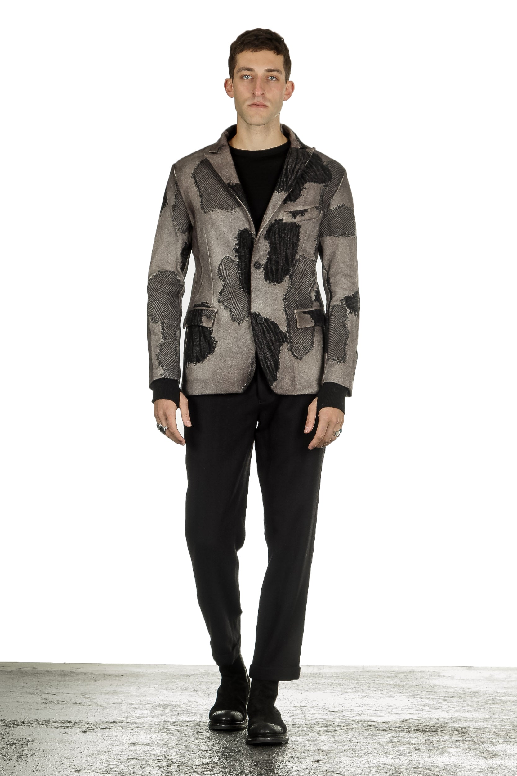 AVANT TOI Herren Woll Sakko camouflage taupe