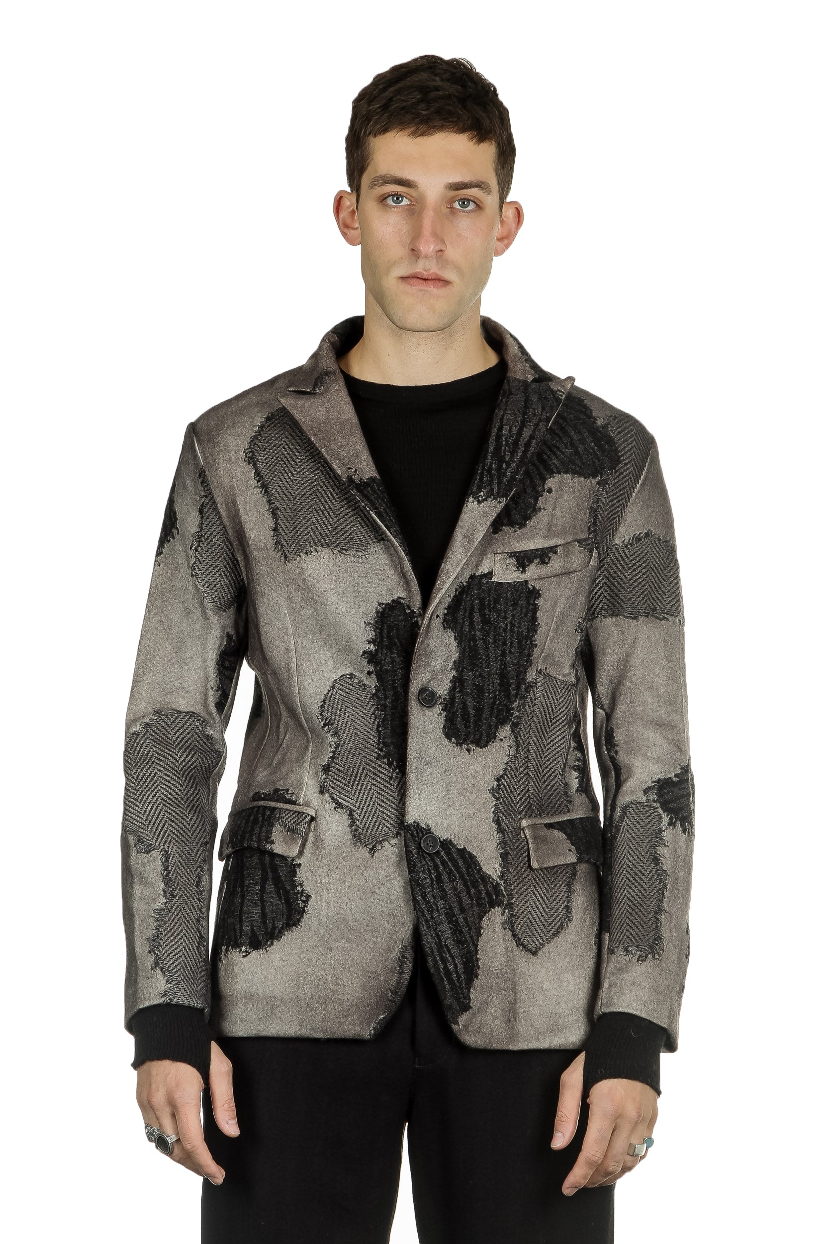 AVANT TOI Herren Woll Sakko camouflage taupe