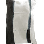 Suzusan Leinen Kissenbezug Shibori schwarz weiß
