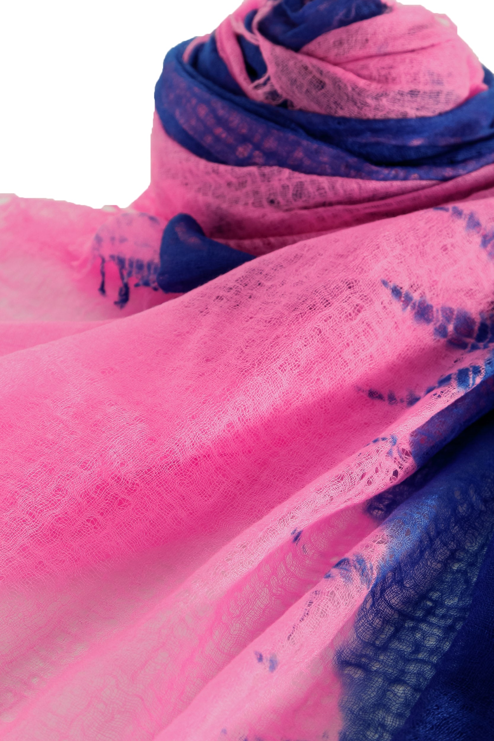Suzusan Damen Kaschmir Schal blau pink