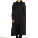 Apuntob Damen Avantgarde Hemdblusenkleid schwarz