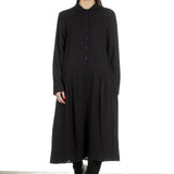 Apuntob Damen Avantgarde Hemdblusenkleid schwarz