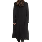 Apuntob Damen Avantgarde Hemdblusenkleid schwarz