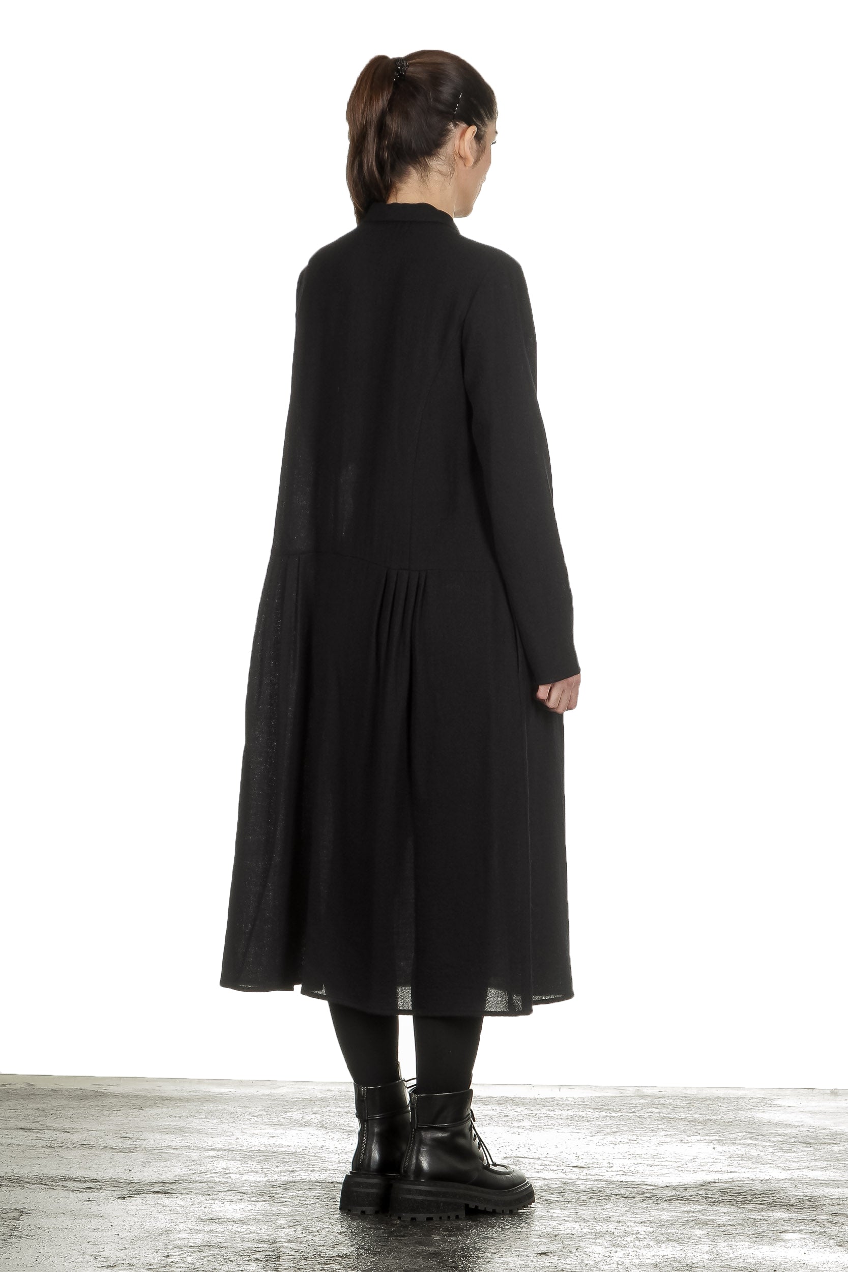 Apuntob Damen Avantgarde Hemdblusenkleid schwarz