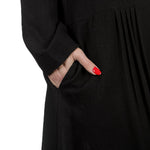 Apuntob Damen Avantgarde Hemdblusenkleid schwarz