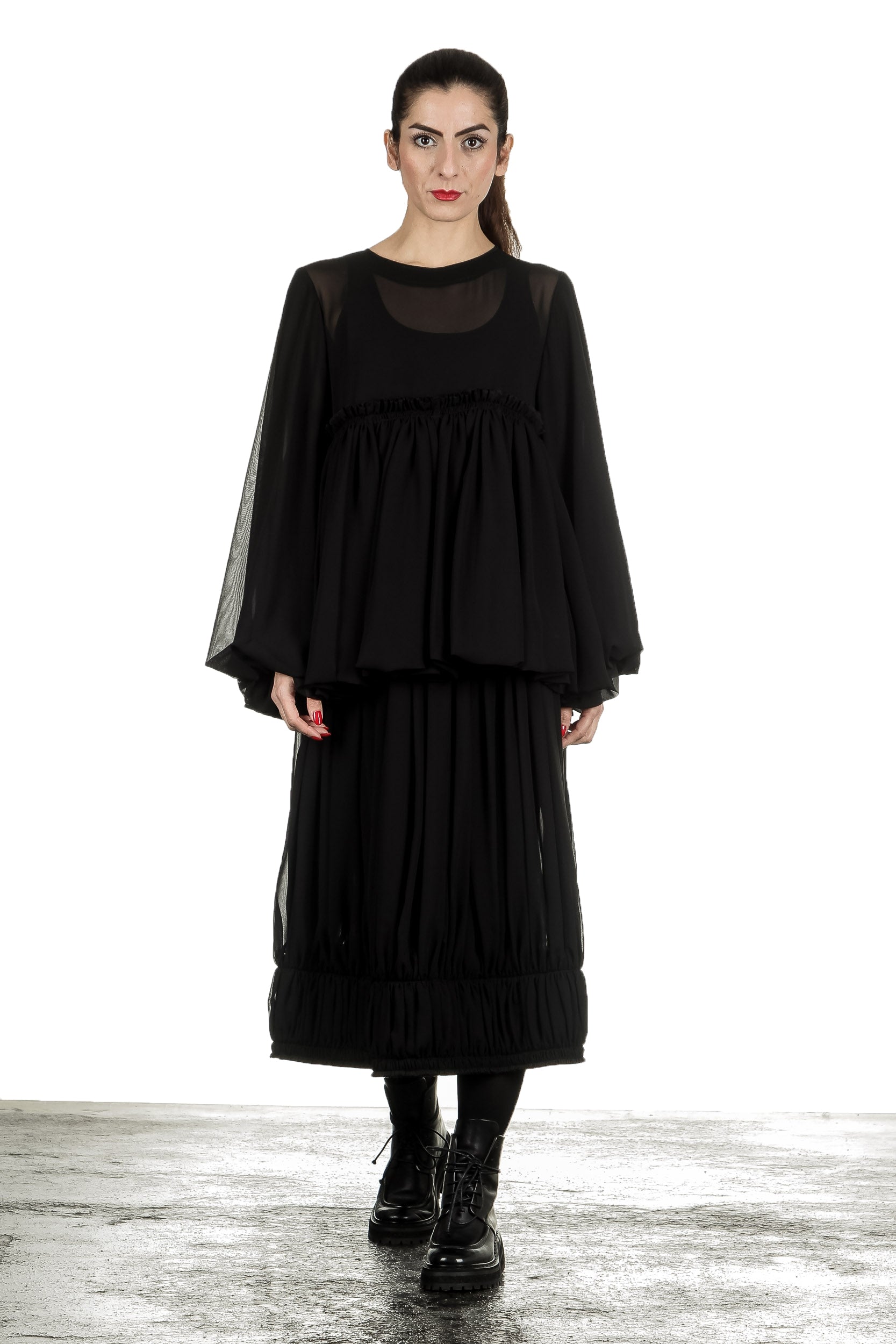 Comme Des Garçons Damen Rock mit Stretchbund schwarz 