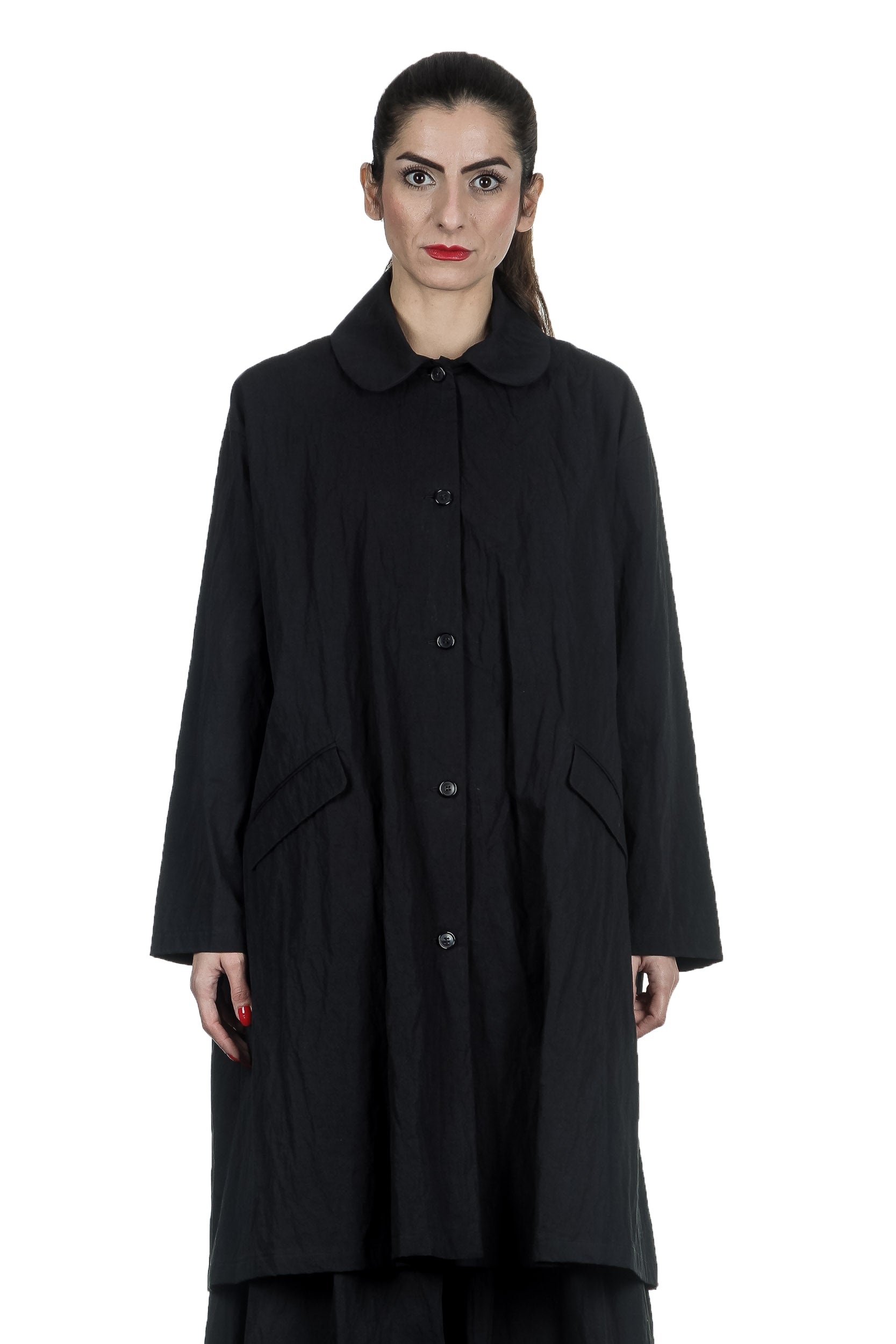 Apuntob Damen Avantgarde Oversized Mantel schwarz