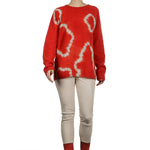 Suzusan Damen Kaschmir Pullover AMEBA orange grau