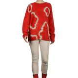 Suzusan Damen Kaschmir Pullover AMEBA orange grau