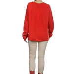 Suzusan Damen Kaschmir Pullover AMEBA orange grau