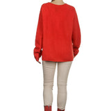Suzusan Damen Kaschmir Pullover AMEBA orange grau