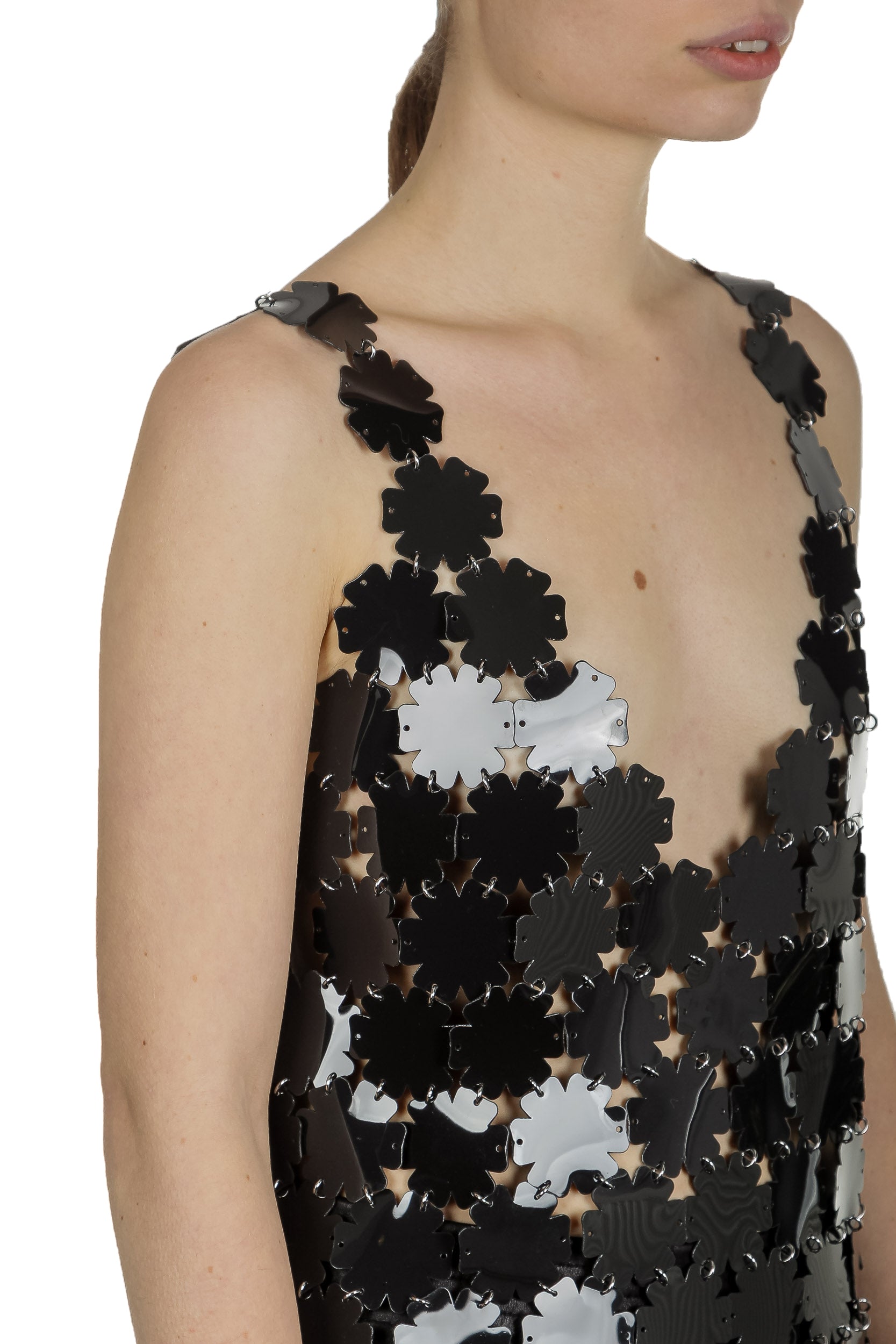 Paco Rabanne Damen Oberteil mit Kettendesign schwarz