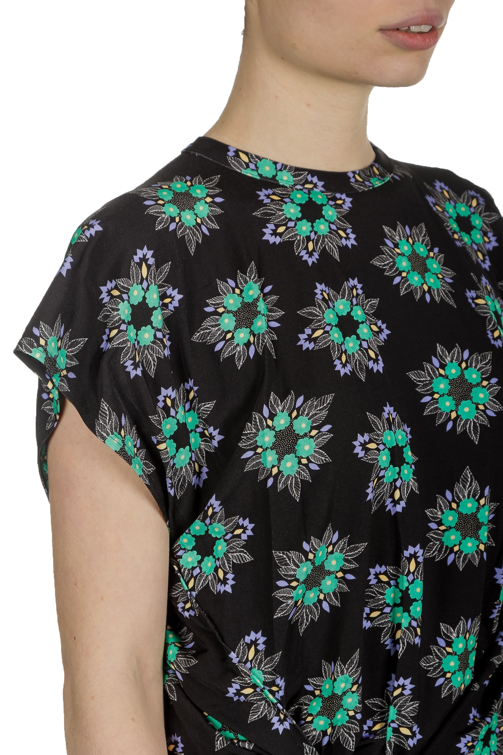 Paco Rabanne Damen Maxikleid mit Blumen-Print multicolor