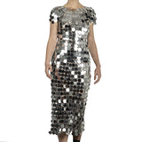 Paco Rabanne Damen T-Shirt mit Pailletten silber