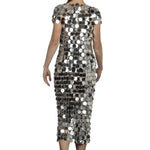 Paco Rabanne Damen T-Shirt mit Pailletten silber