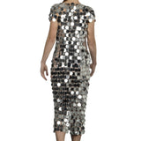 Paco Rabanne Damen T-Shirt mit Pailletten silber