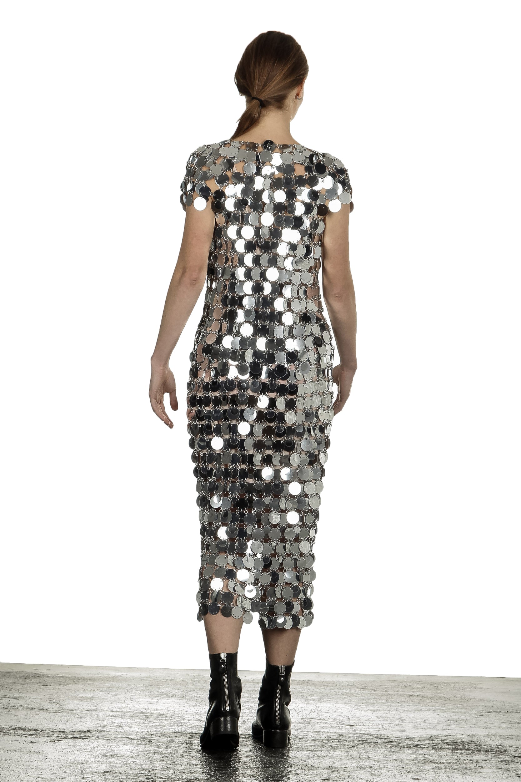 Paco Rabanne Damen T-Shirt mit Pailletten silber