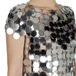 Paco Rabanne Damen T-Shirt mit Pailletten silber