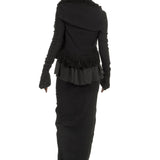 Marc Le Bihan Damen Avantgarde Jacke im Layering-Look schwarz