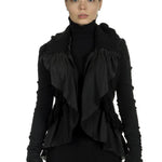 Marc Le Bihan Damen Avantgarde Jacke im Layering-Look schwarz