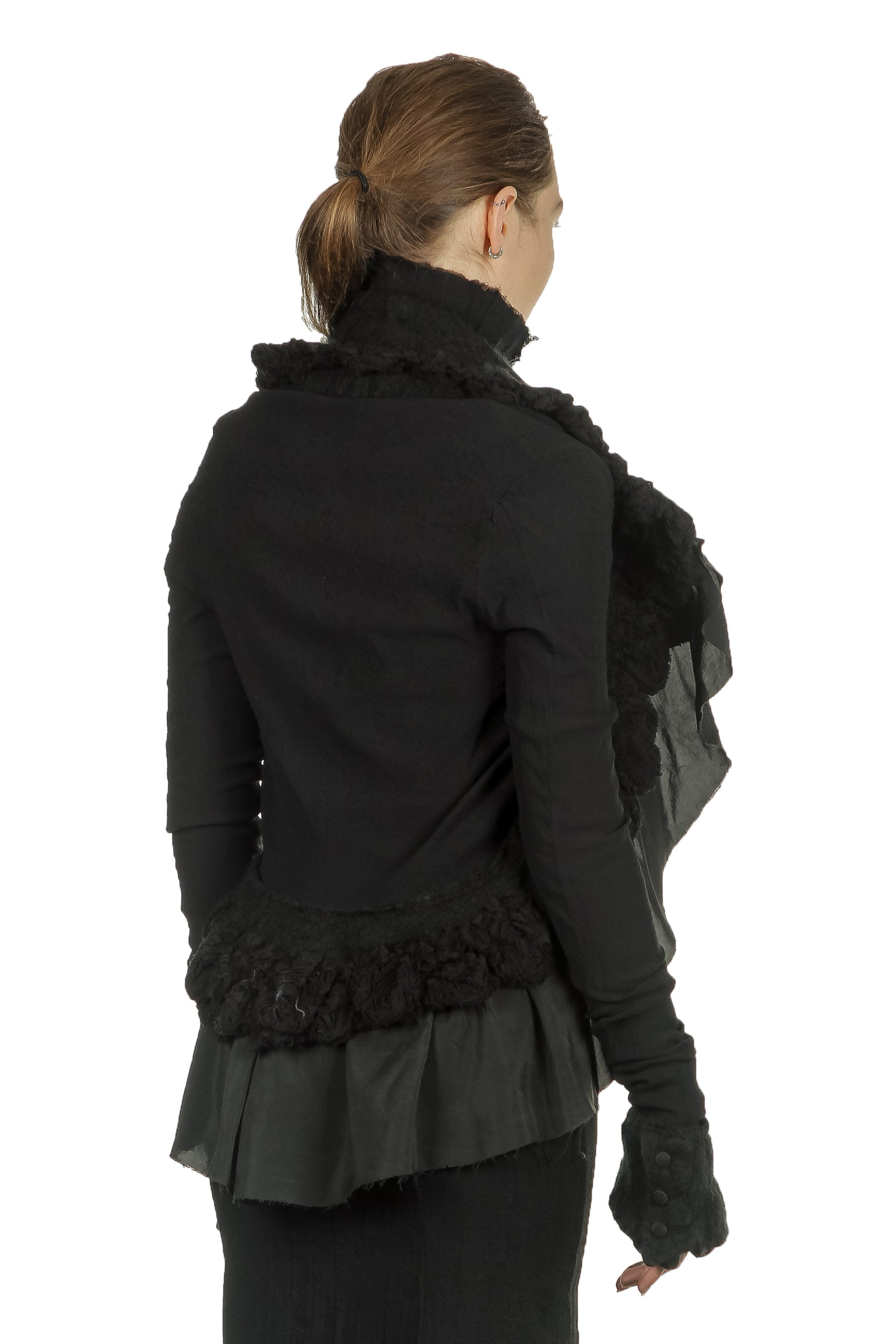 Marc Le Bihan Damen Avantgarde Jacke im Layering-Look schwarz