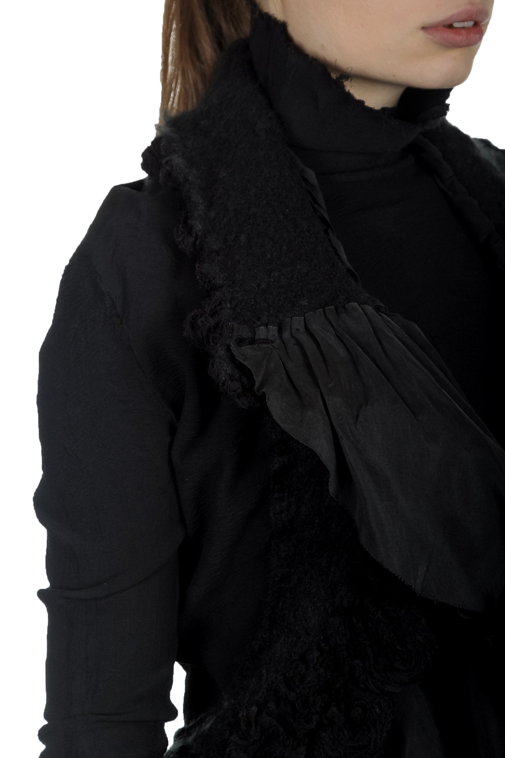 Marc Le Bihan Damen Avantgarde Jacke im Layering-Look schwarz