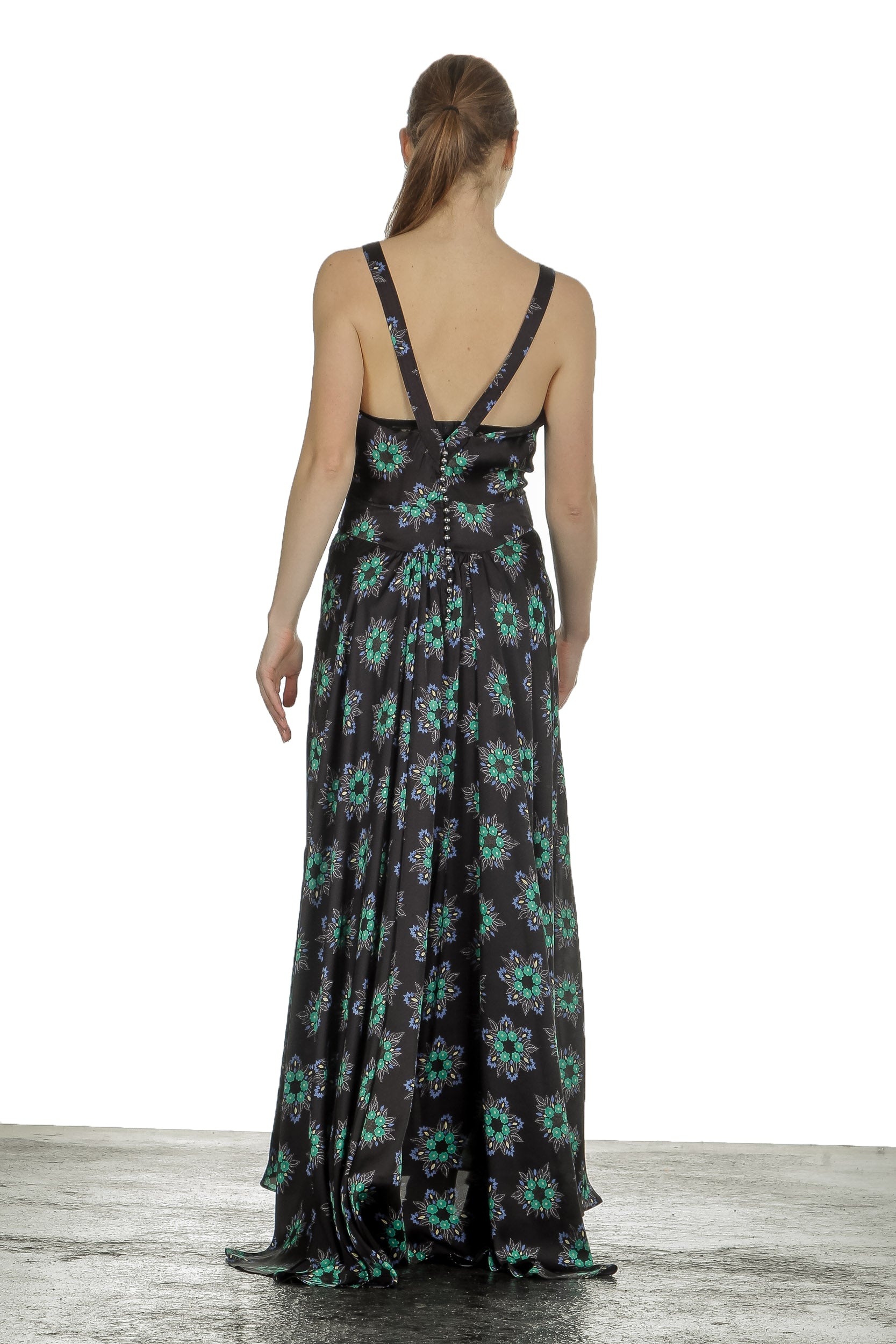 Paco Rabanne Damen Maxikleid mit Blumen-Print multicolor