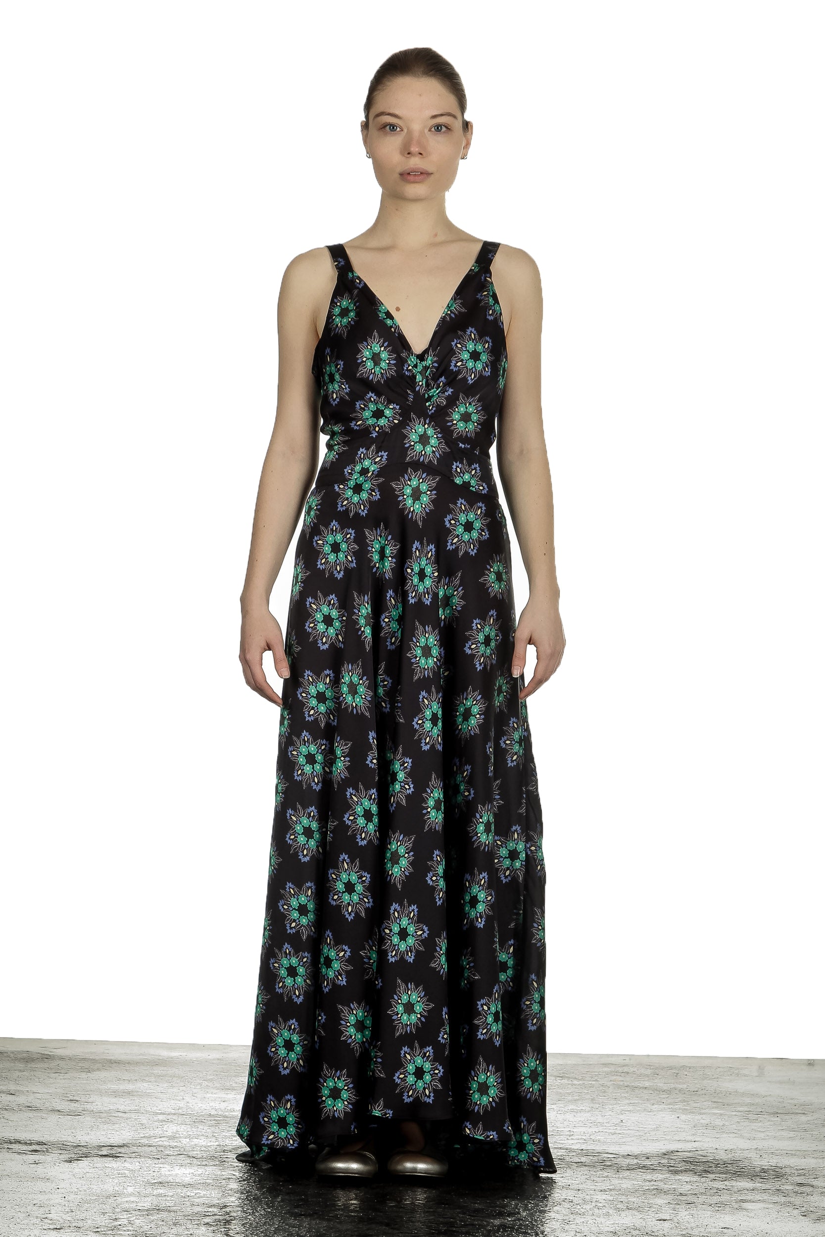 Paco Rabanne Damen Maxikleid mit Blumen-Print multicolor