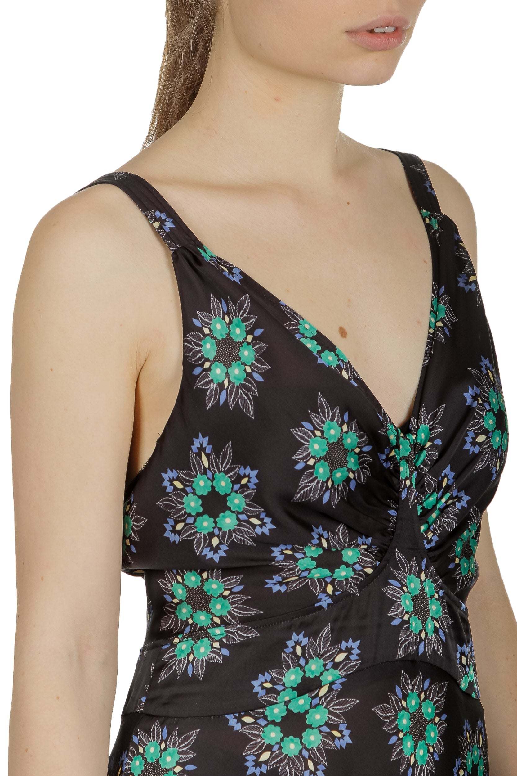 Paco Rabanne Damen Maxikleid mit Blumen-Print multicolor