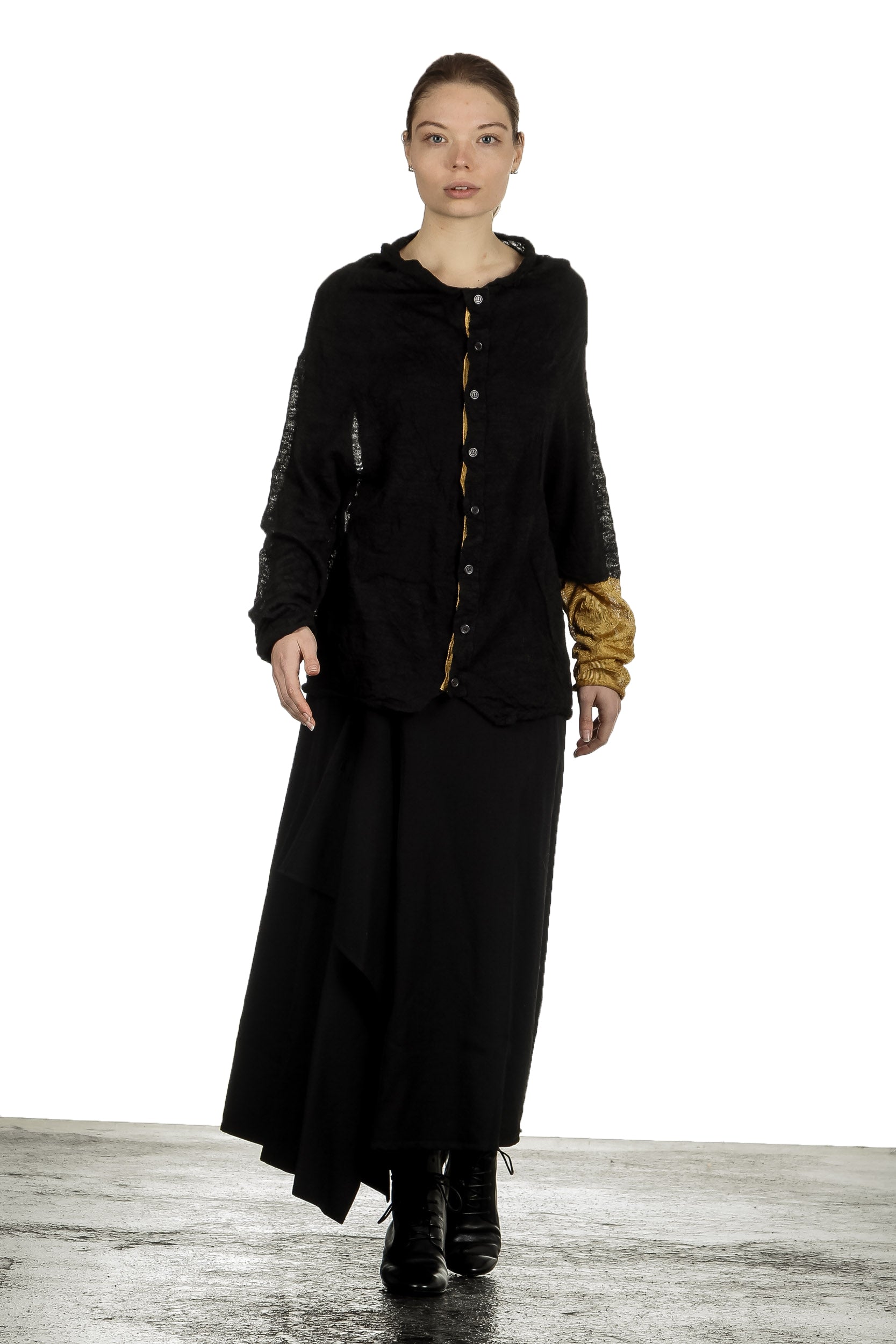 Y's Yohji Yamamoto Damen Avantgarde Cardigan im Oversized-Look schwarz gold