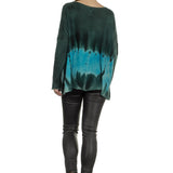 F Cashmere Damen Kaschmir Oversize Pullover blau grün