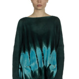 F Cashmere Damen Kaschmir Oversize Pullover blau grün