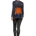 F Cashmere Damen Kaschmir Pullover blau orange