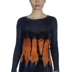 F Cashmere Damen Kaschmir Pullover blau orange